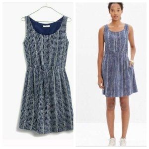 Madewell Blue Batik Silk Paper Bag Tank Dress 4